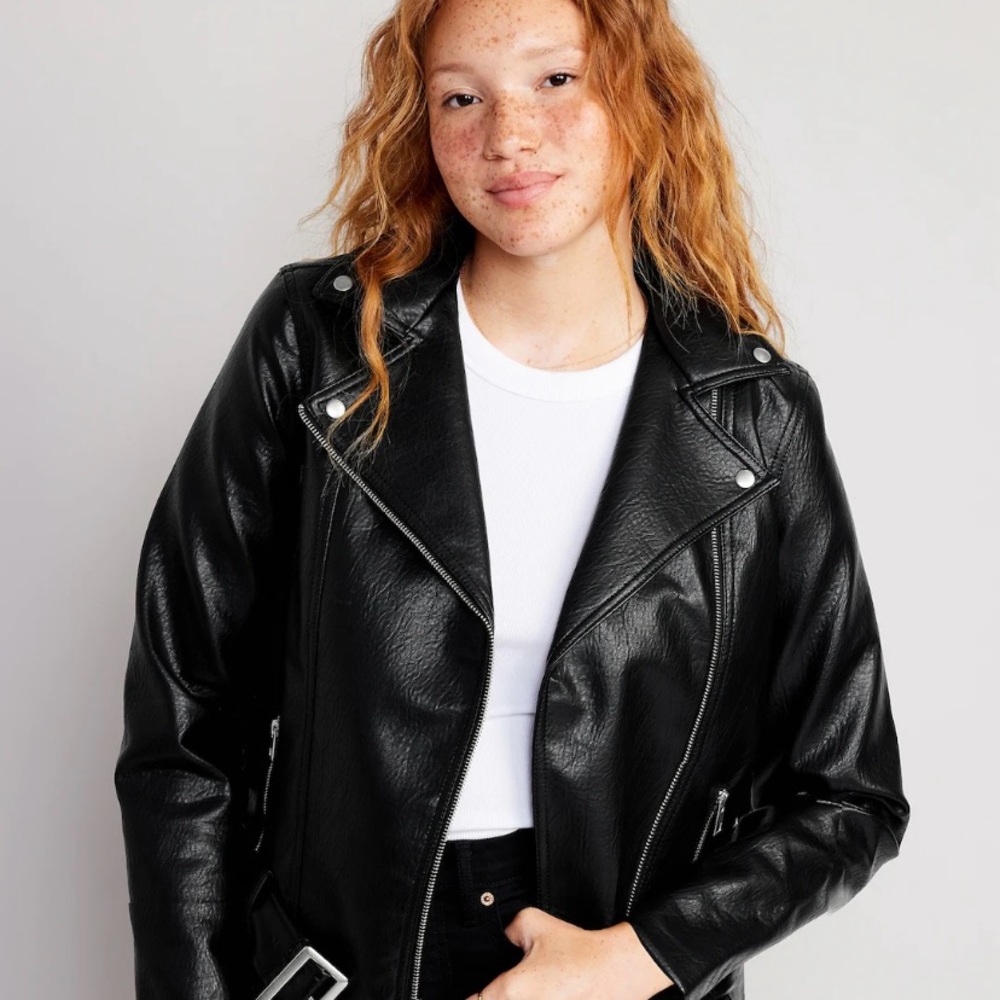 Women's Black Faux Leather Jacket